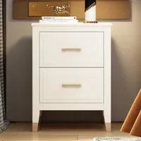 Palazzi 2 Drawer Wide Bedside Table - White
