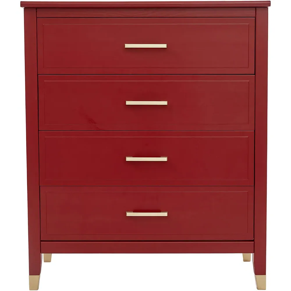 Palazzi 4 Drawer Chest of Drawers - Red