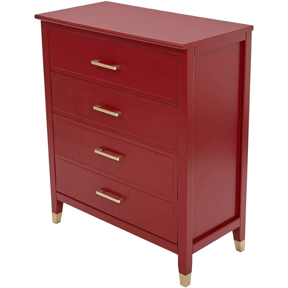 Palazzi 4 Drawer Chest of Drawers - Red