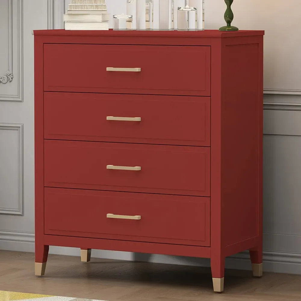 Palazzi 4 Drawer Chest of Drawers - Red image