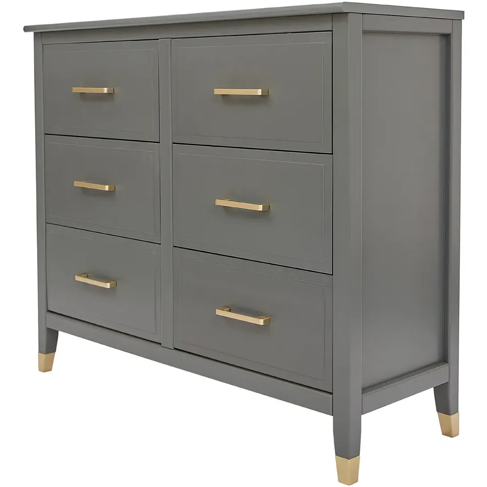 Palazzi 6 Drawer Chest of Drawers - Grey
