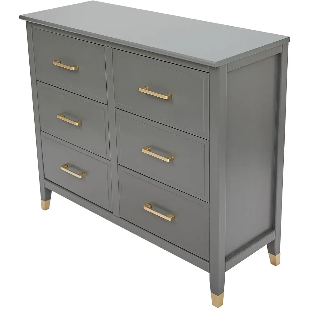 Palazzi 6 Drawer Chest of Drawers - Grey