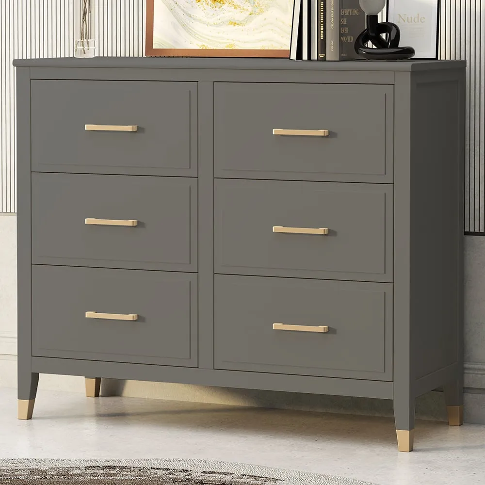 Palazzi 6 Drawer Chest of Drawers - Grey