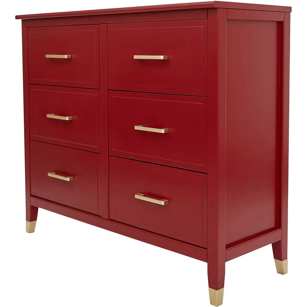Palazzi 6 Drawer Chest of Drawers - Red