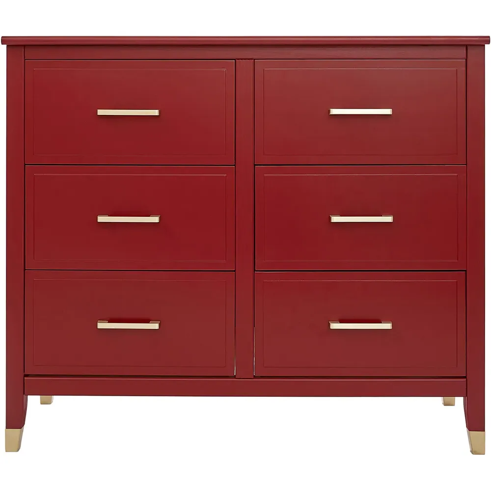 Palazzi 6 Drawer Chest of Drawers - Red