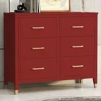 Palazzi 6 Drawer Chest of Drawers - Red