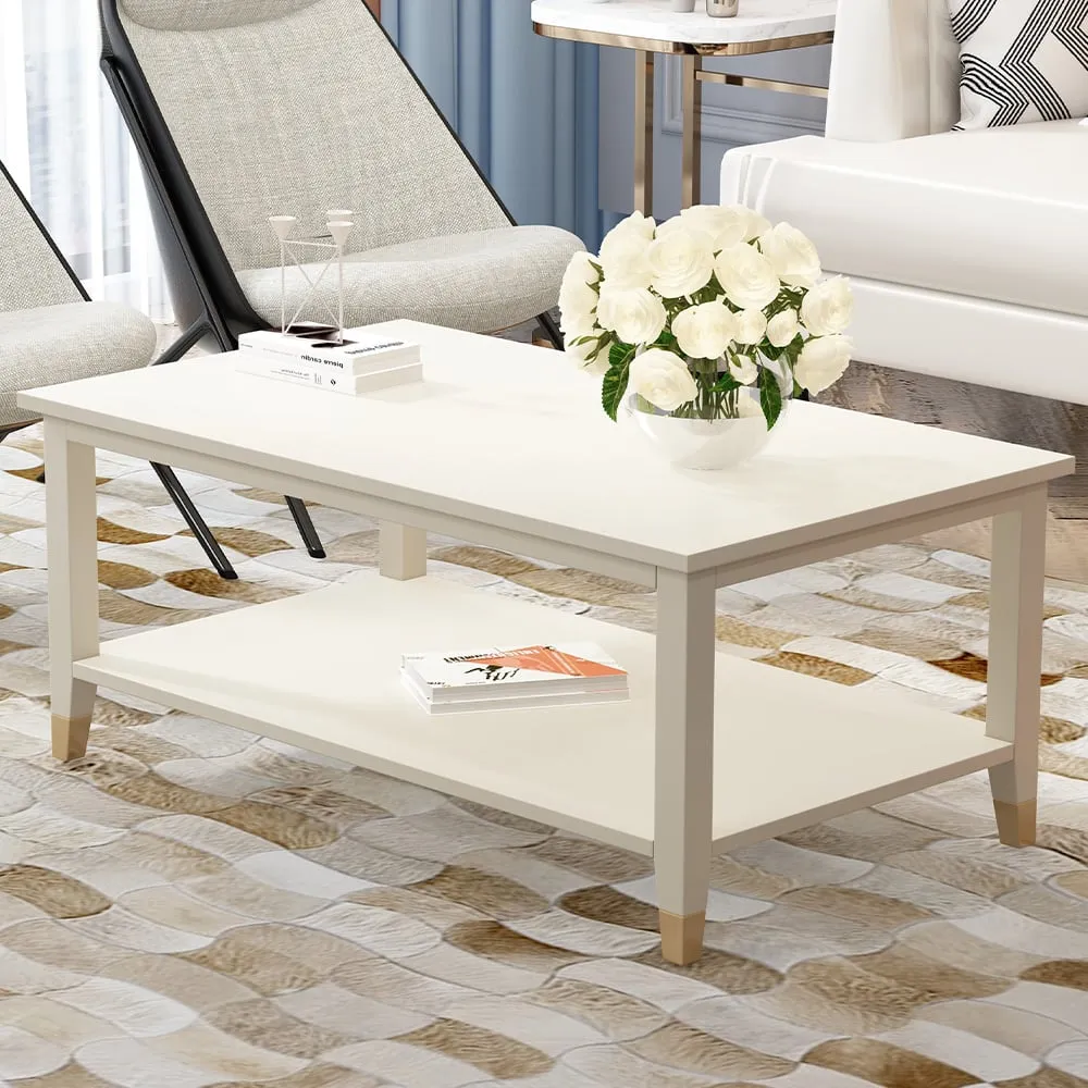 Palazzi Coffee Table with Storage - White, MDF