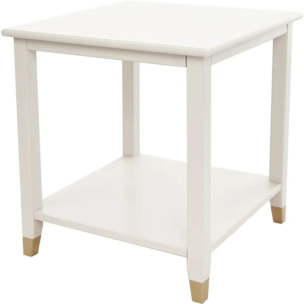 Palazzi Side Table with Storage - White
