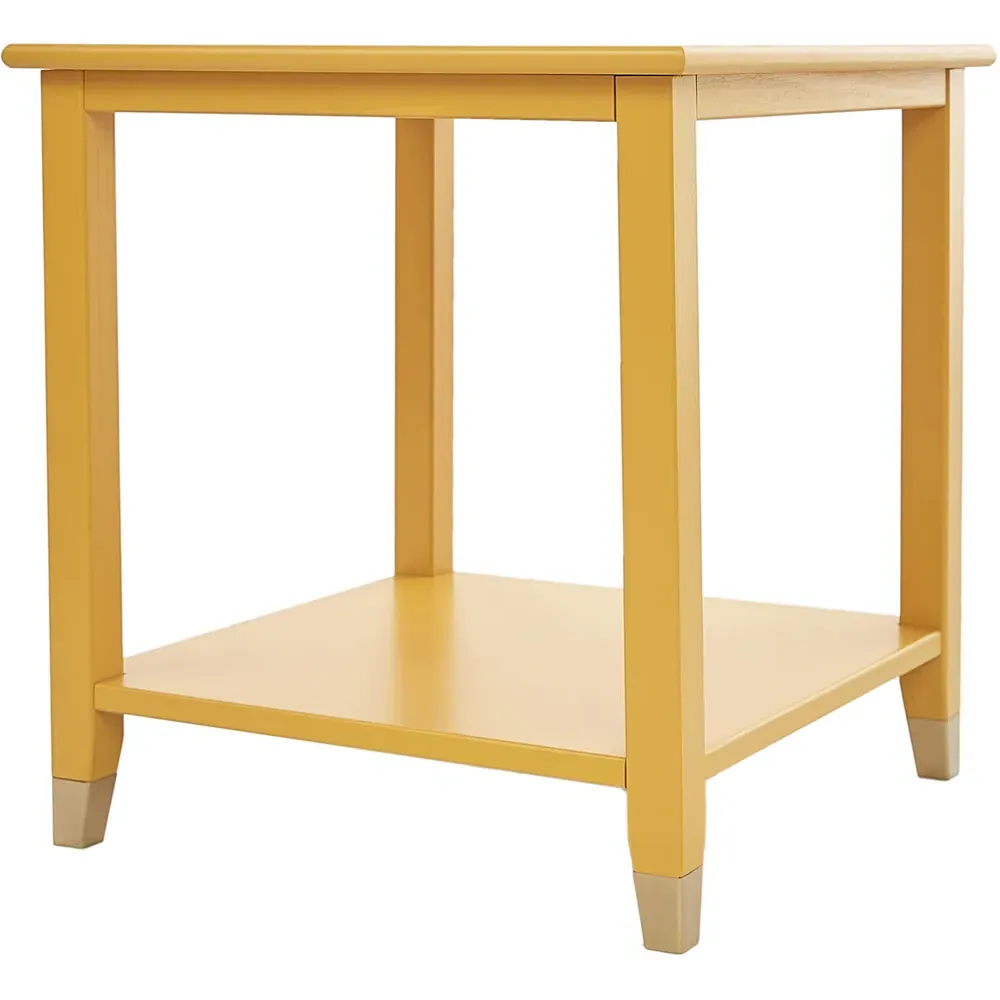 Side Table with Shelf - Mustard, MDF