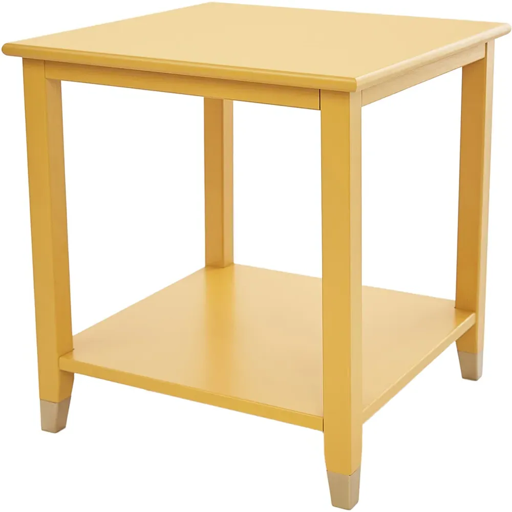Side Table with Shelf - Mustard, MDF