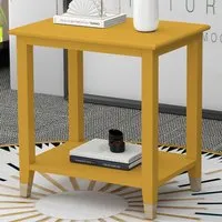 Side Table with Shelf - Mustard, MDF