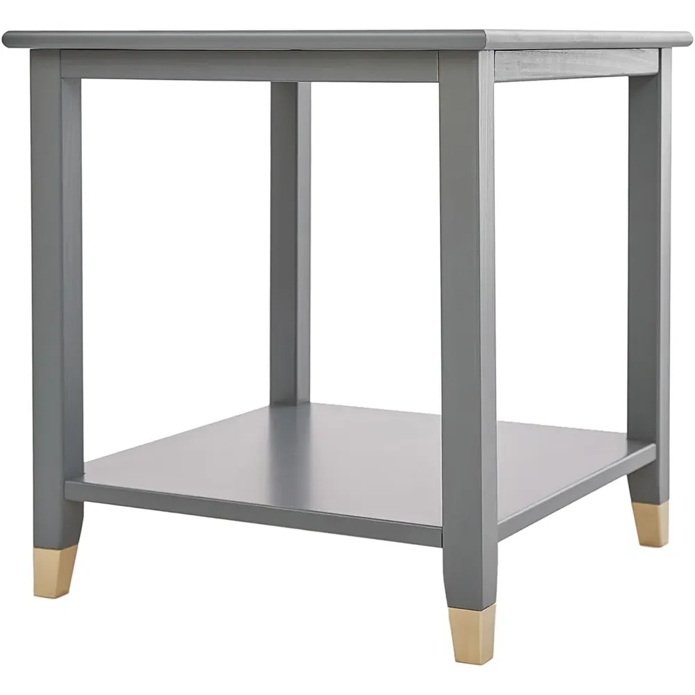 Side Table with Storage - Grey, MDF