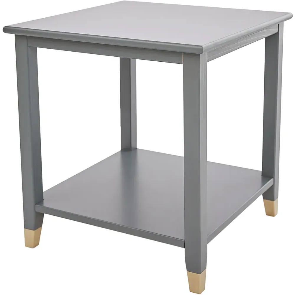 Side Table with Storage - Grey, MDF