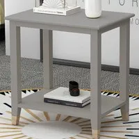 Side Table with Storage - Grey, MDF