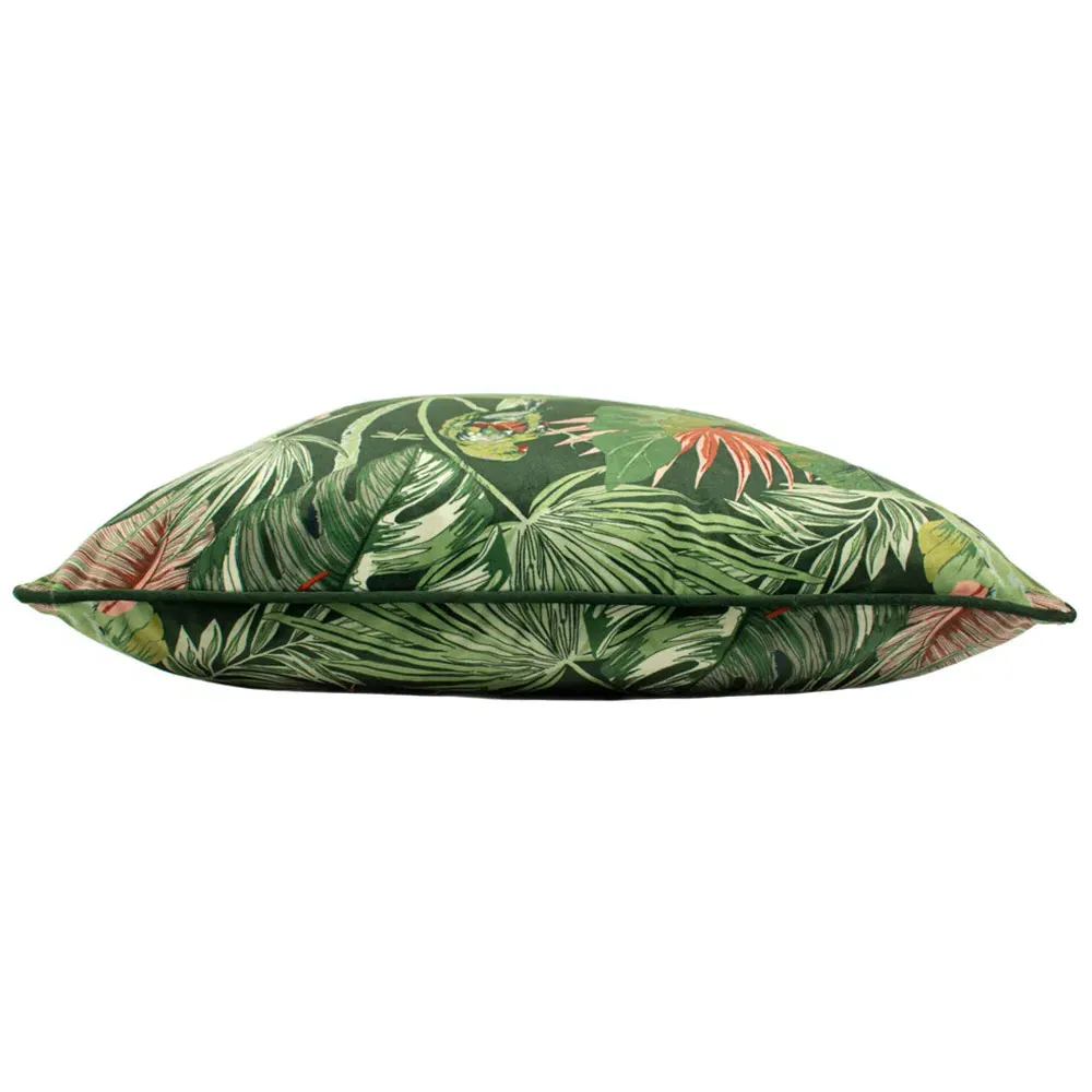 Amazon Creatures Tropical Cushion - Jade Green