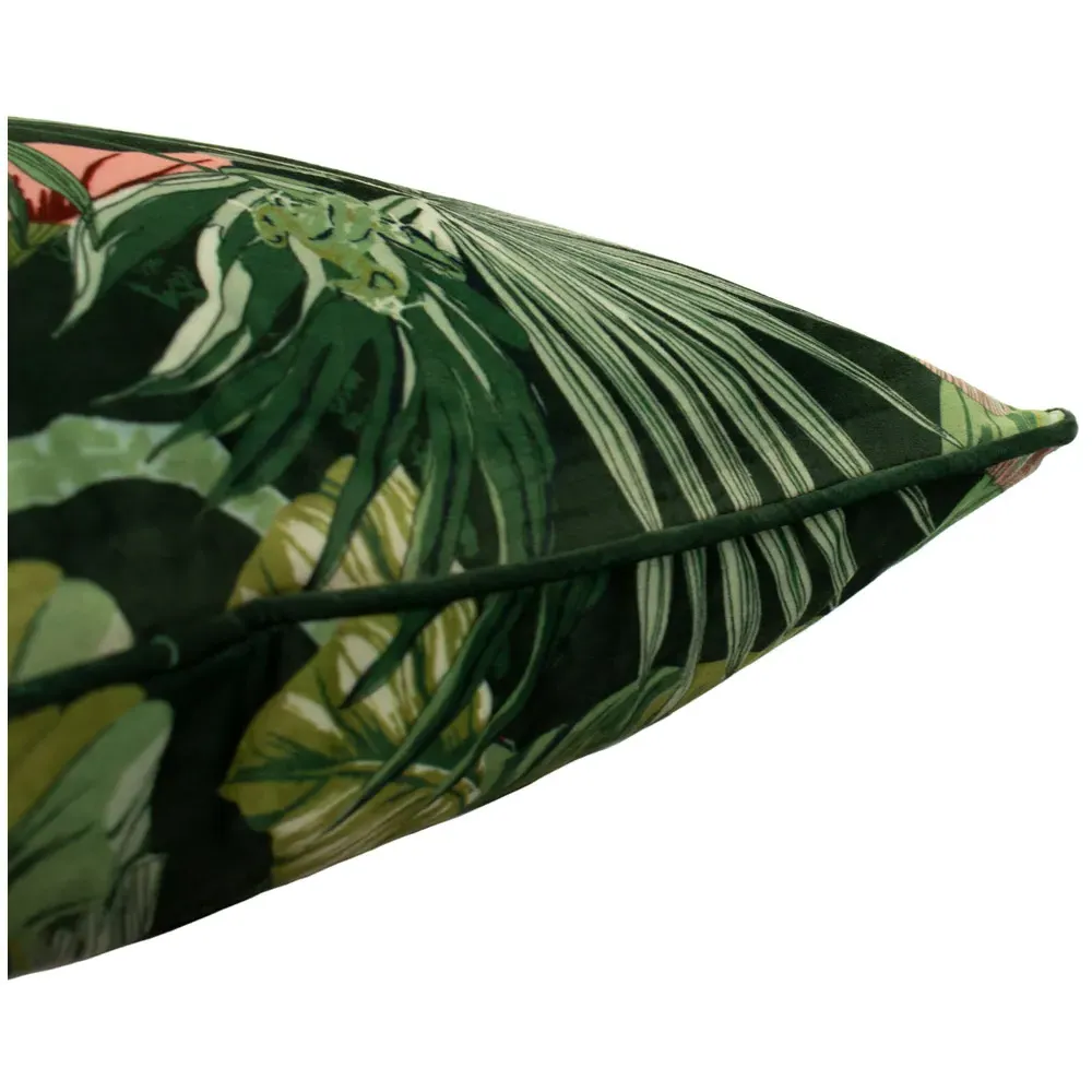 Amazon Creatures Tropical Cushion - Jade Green