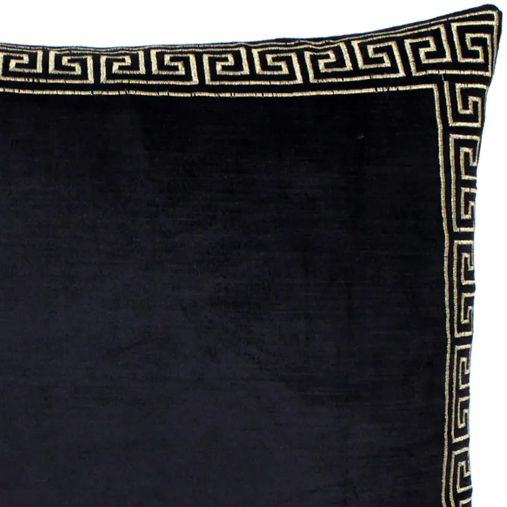 Apollo Embroidered Cushion - Black and Gold