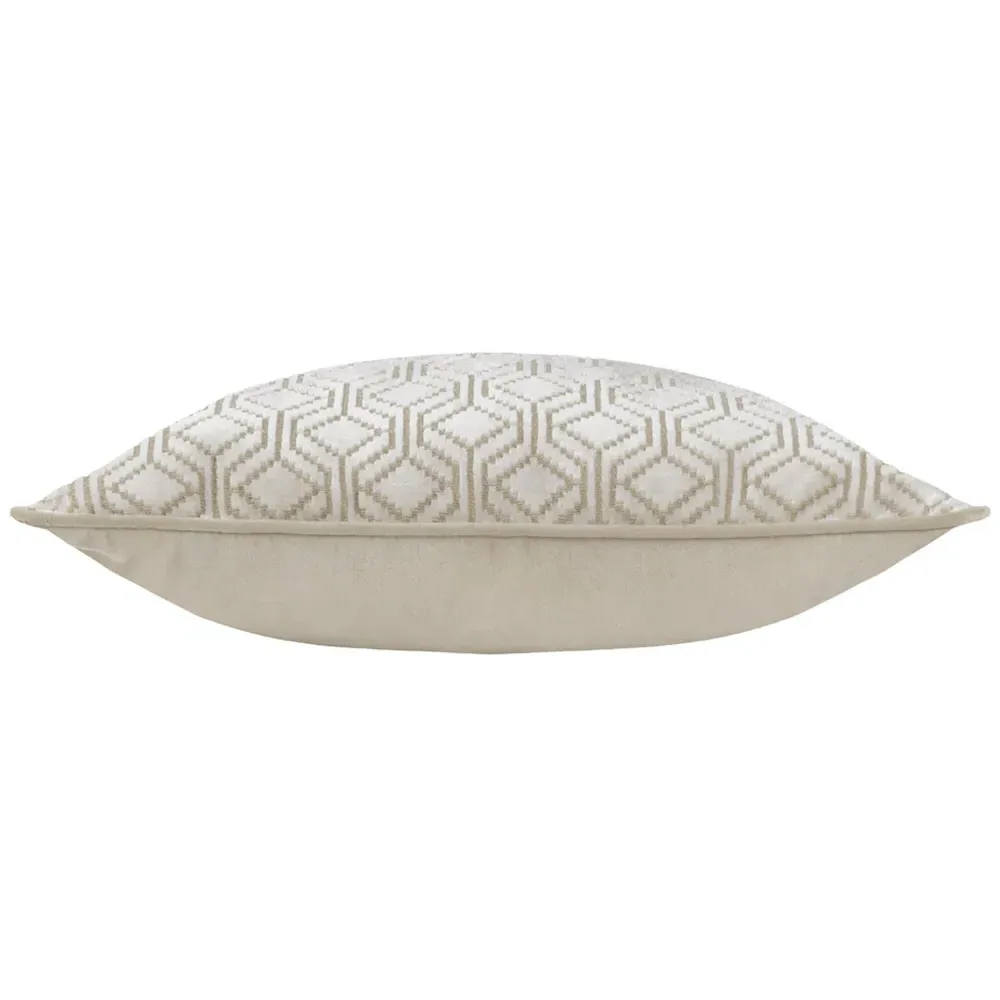 Avenue Velvet Jacquard Cushion - Cream