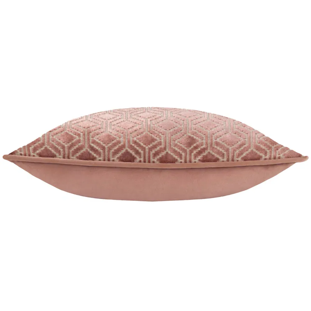 Avenue Velvet Jacquard Cushion - Pink