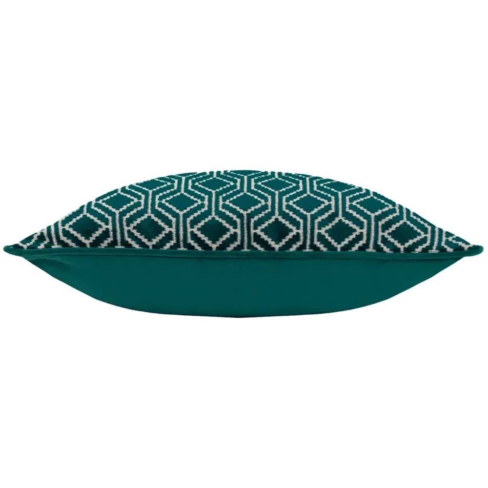 Avenue Velvet Jacquard Cushion - Teal