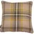 Aviemore Ochre Tartan Cushion - Yellow, Faux Wool