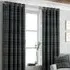 Aviemore Tartan Check Eyelet Curtain - Grey, Polyester