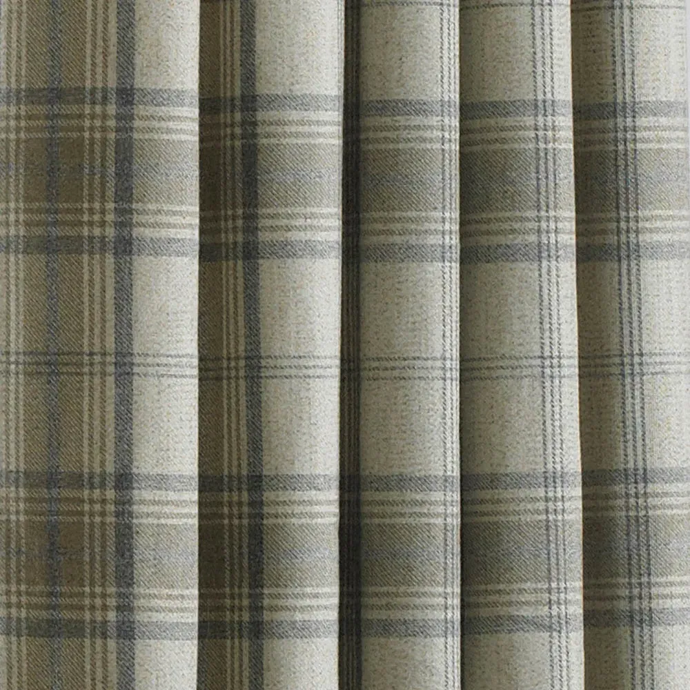 Aviemore Tartan Check Eyelet Curtain - Natural, Polyester