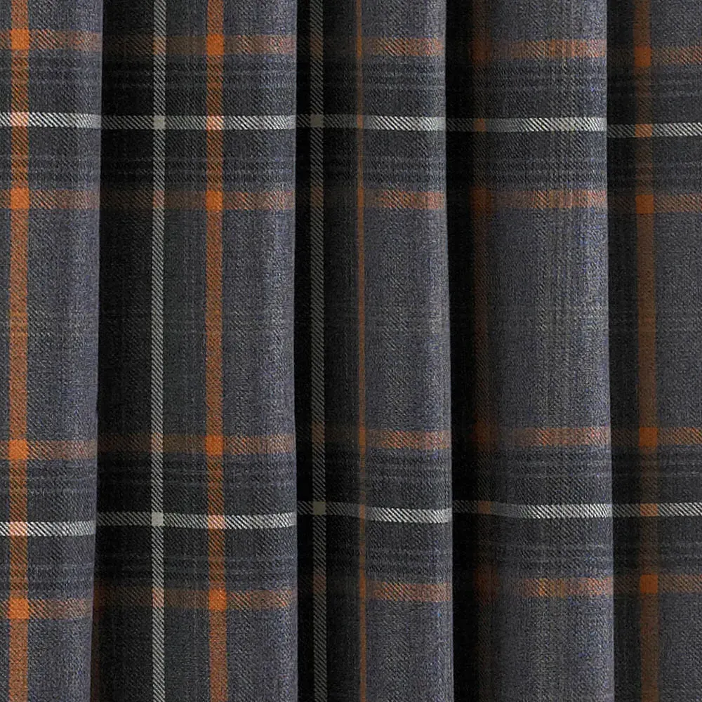 Aviemore Tartan Check Eyelet Curtain - Rust, Polyester