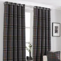 Aviemore Tartan Check Eyelet Curtain - Rust, Polyester
