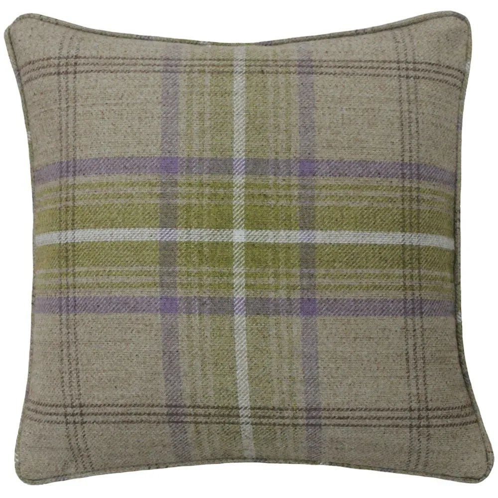 Aviemore Thistle Tartan Cushion - Brown, Faux Wool image