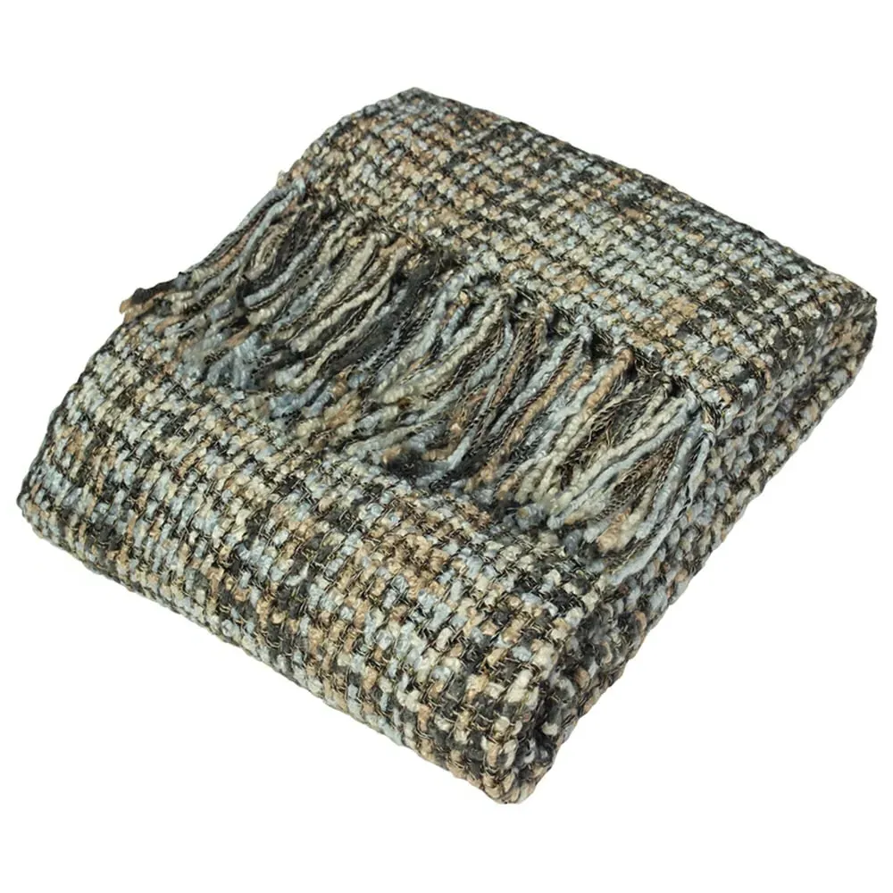 Baoli Chunky Woven Throw - Duck Egg, Acrylic-Polyester image
