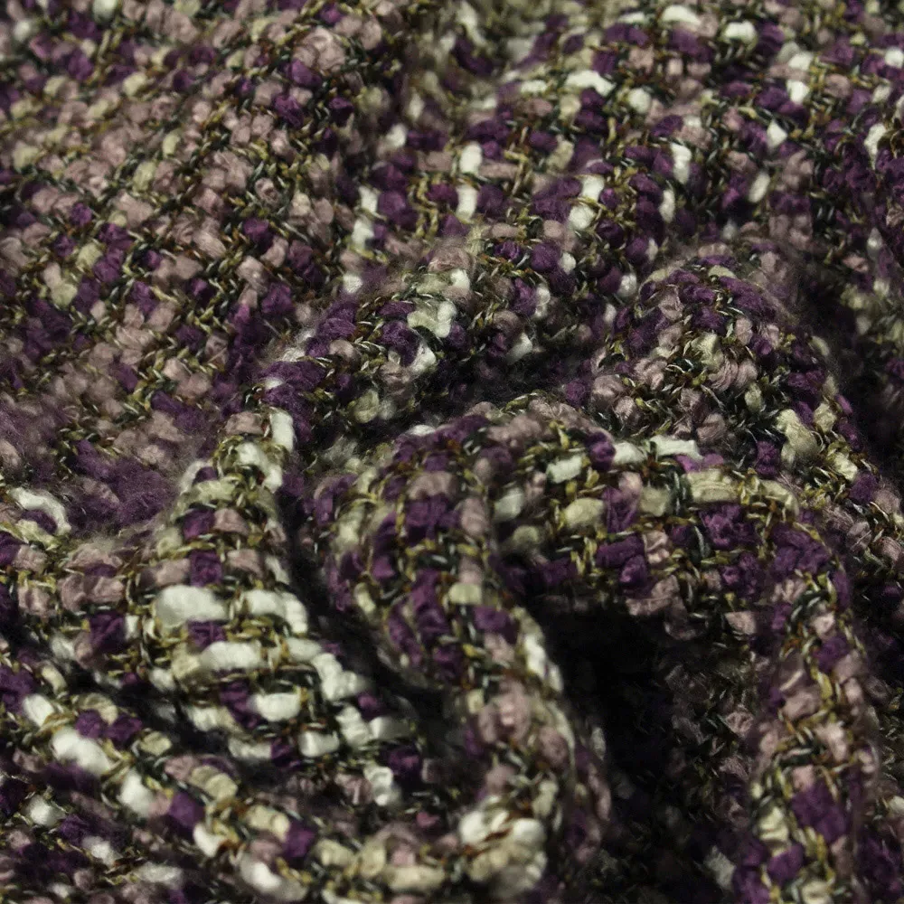 Baoli Chunky Woven Throw - Plum, Acrylic-Polyester