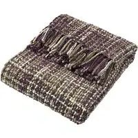 Baoli Chunky Woven Throw - Plum, Acrylic-Polyester