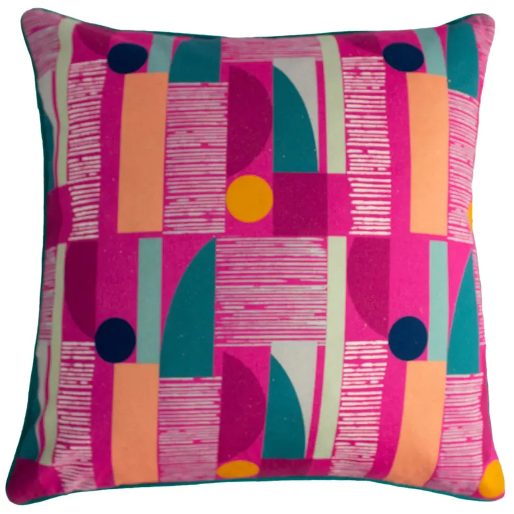 Barcelona Art Deco Cushion - Fuchsia image