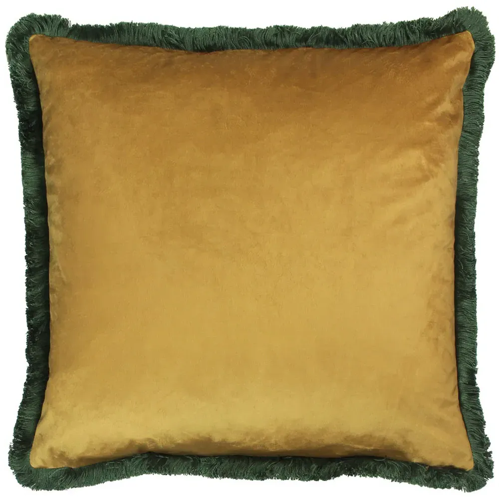 Bexley Tropical Cushion with Fringe - Mustard