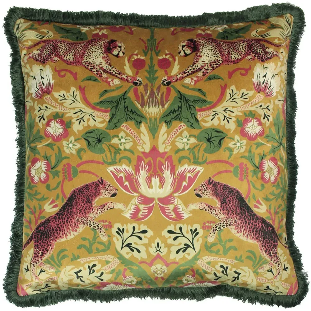 Bexley Tropical Cushion with Fringe - Mustard image