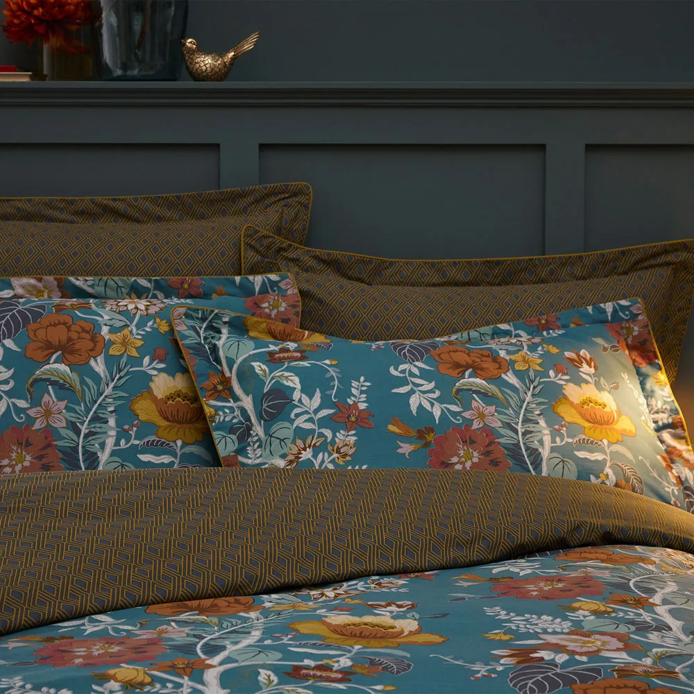 Bloom Double Duvet Set - Teal