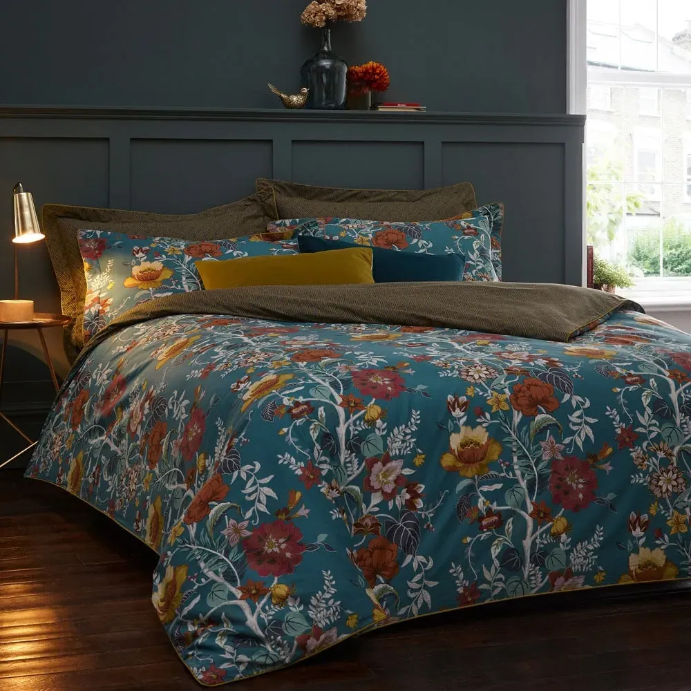 Bloom Double Duvet Set - Teal