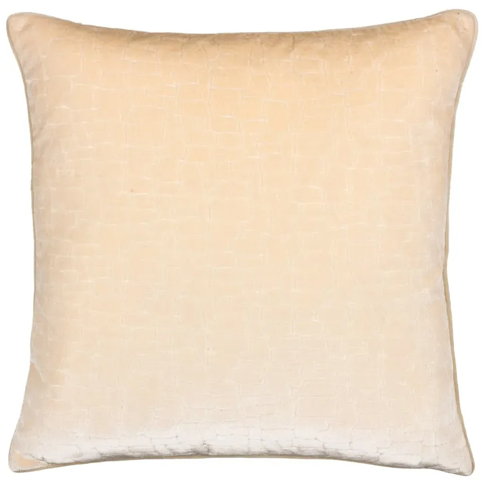 Bloomsbury Geometric Cut Velvet Piped Cushion - Cream image