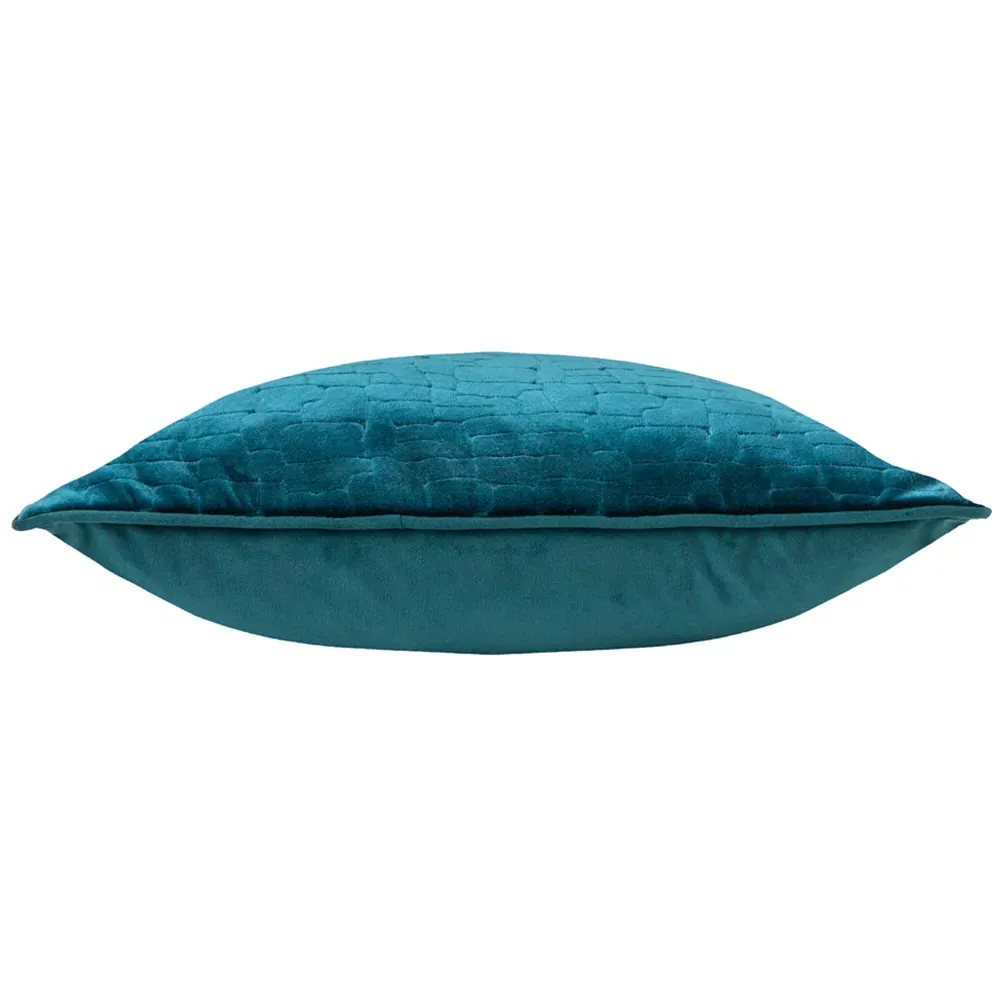 Bloomsbury Geometric Cut Velvet Piped Cushion - Multi