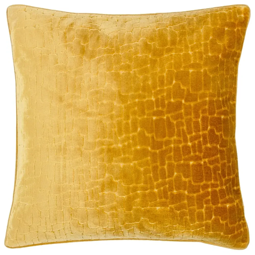 Bloomsbury Geometric Cut Velvet Piped Cushion - Multi