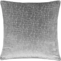 Bloomsbury Geometric Cut Velvet Piped Cushion - Silver