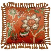 Botanist Floral Cushion with Tassel Edging - Multi