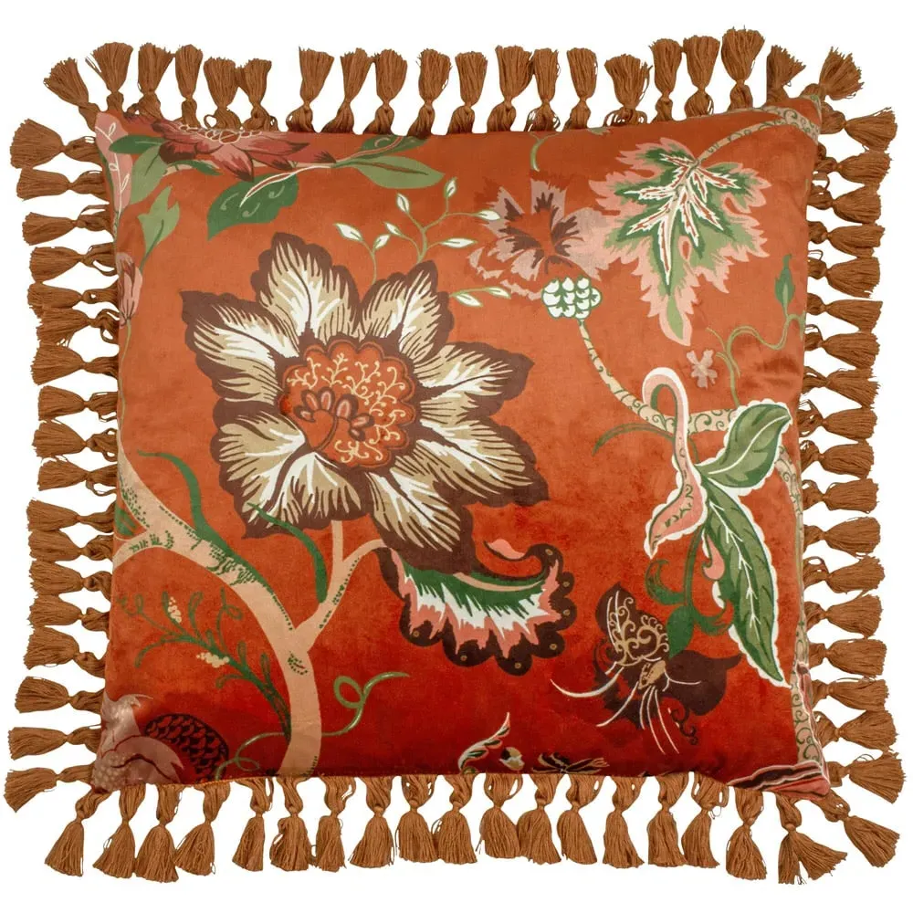 Botanist Floral Cushion with Tassel Edging - Multi image