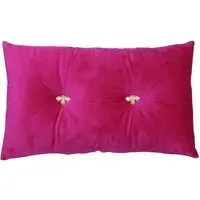 Bumble Bee Cushion - Pink, Velvet