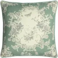 Burford Floral Cushion - Sage Green, Velvet