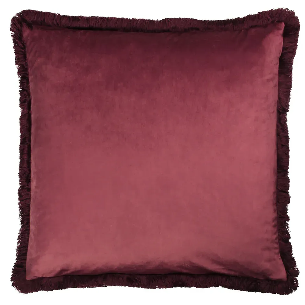 Cahala Tropical Cushion with Fringe - Berry