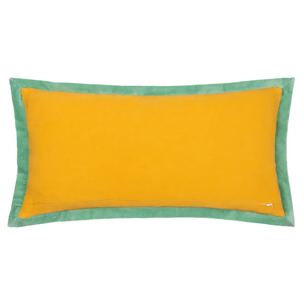 Casa Embroidered Cushion - Ochre, Cotton