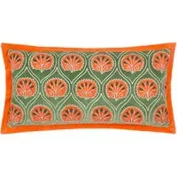 Casa Embroidered Cushion - Peridot, Cotton