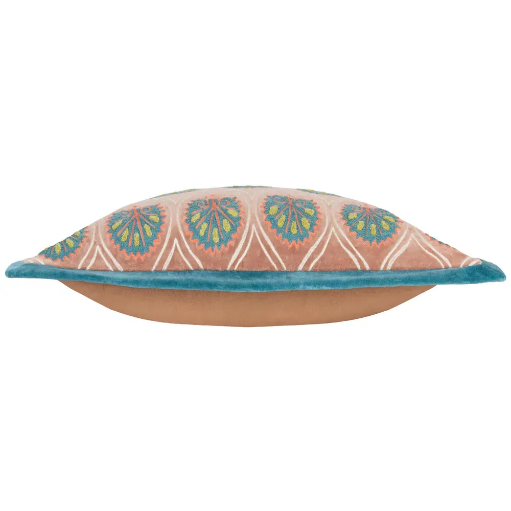 Casa Embroidered Cushion - Rose, Cotton